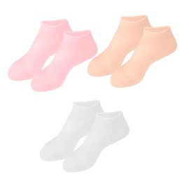 PACKOVE 3Pairs Moisturizing Socks for Cracked Heels Intensive Hydration Foot Cover for Women Softens Dry Rough Skin Elastic Exfoliate Feet Treatment