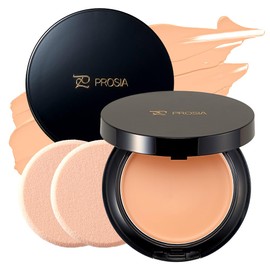 PROSIA SPF 50+ PA++++ Eye Media Cream Foundation, Pink Ochre, Prussian Foundation, Main Body, 0.4 oz (11.5 g), Glossy, Emulsion, Moisturizing, High Cover, Color Control, UV Protection
