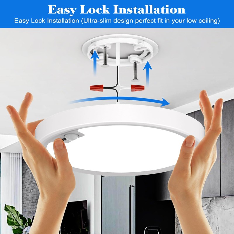 Motion Sensor Ceiling Light Wired, LED Flush Mount Ceiling Light