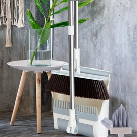 5-in-1 Foldable Cleaning Kit – All-in-One Broom, Dustpan, Pet Hair Roller, Squeegee & Wire Brush | Space-Saving, Ergonomic & Durable