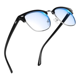 AMBEYE Square 99% Blue Light Blocking Glasses - Anti Eyestrain Retro Frame Computer Eyewear with Clear Lens UV400 Protection for Men Women (Black)