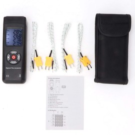 Temperature Meter Type K, Digital Thermocouple Thermometer TL-TK04 4-Channel K-Type Contact Digital Display Thermometer with Sensor for Industry Agriculture Meteorology Household, -50°C to 1350°C