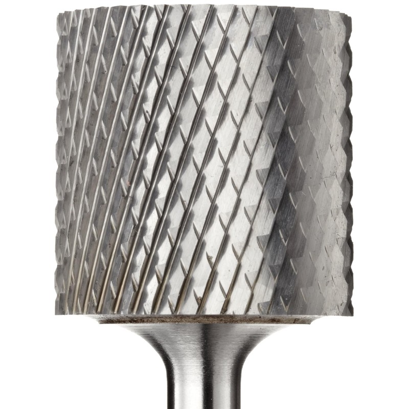 PFERD Cylindrical Carbide Bur, Uncoated (Bright) Finish, Diamond Cut, Plain