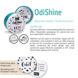 505 Odif OdiShine | Glitter Gel 65g | for Use On All Textile Fabrics, Paper, Wood, Cardboard and Canvas | BPA Free, Acid Free | Recyclable Packaging (Sand)