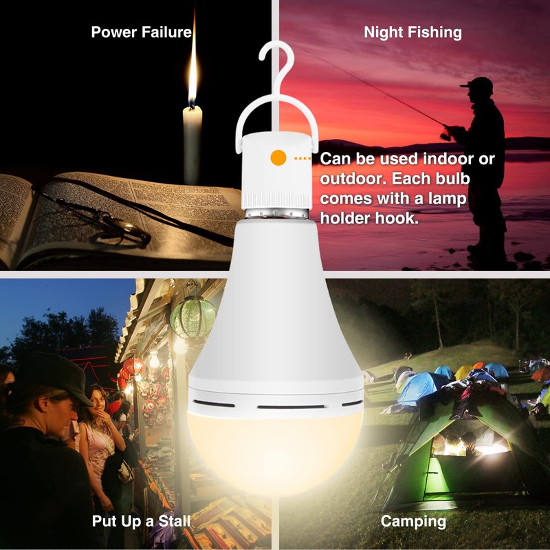 Neporal Emergency Rechargeable Light Bulbs Stay Light Up When Home