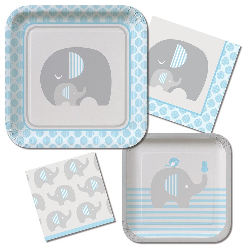 Creative Converting Little Peanut-Boy Square Paper Dessert Plates (8 Count),