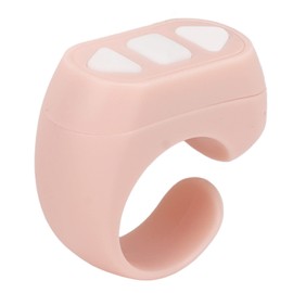Bluetooth App Page Turner, Remote Control Scrolling Ring Clicker Phone Video Recording Remote for TIK Tok, Reading, Hone Finger Remote Holder for iOS Android (Pink)