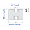 Rubbergiant Rubber mounts M8-30mm x 20mm Anti vibration rubber mount