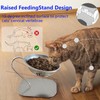 CYUmail Elevated Cat Bowls,15 Degree Inclined Stainless Steel Cat Bowls,Detachable