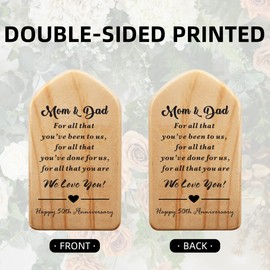 Happy 50th Wedding Anniversary Wind Chime, Parents 50 Years of Marriage, Mom and Dad 50th Year of Wedding, Golden Anniversary Presents for Mom and Dad, Couple Golden Anniversary Keepsake for Parents