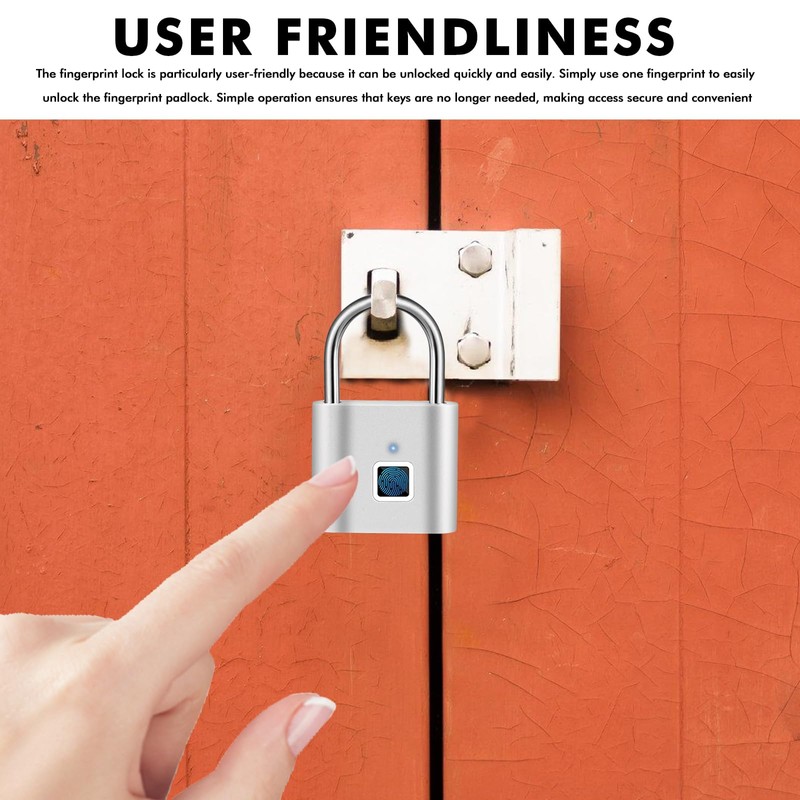 Fingerprint Lock: WIYETY Padlock Finlgerimpression, Lock Fingerprint, Small Lock with