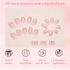 24PCS Nude Pink Short Almond Press-On Nails, French Tip Fake