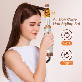 6 in 1 Hair Dryer Brush, Upgrade Detachable Blow Dryer Air Styler Wrap Curler, Hot Air Brush Curly Twist Curling Iron, Negative Ion Blow Dryer Hot Styler, Travel Hair Styling Tool