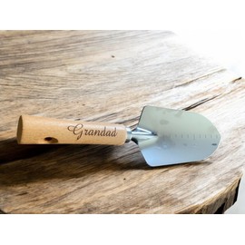 Ashton and Finch Heavy Duty Weed Fork and Trowel Set - Laser Engraved With Grandad - Carbon Steel Head, Ash Wood Handle - Lightweight, Durable, Corrosion Resistant Gardening Fork - Garden Tool Gift