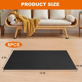 Storystore 6 Pcs Adhesive Foam Padding Black - 12 x 8 x 1/8 Inch Closed Cell Foam Sheet, Anti-Slip Neoprene Foam Sheet Anti Vibration and Soundproof