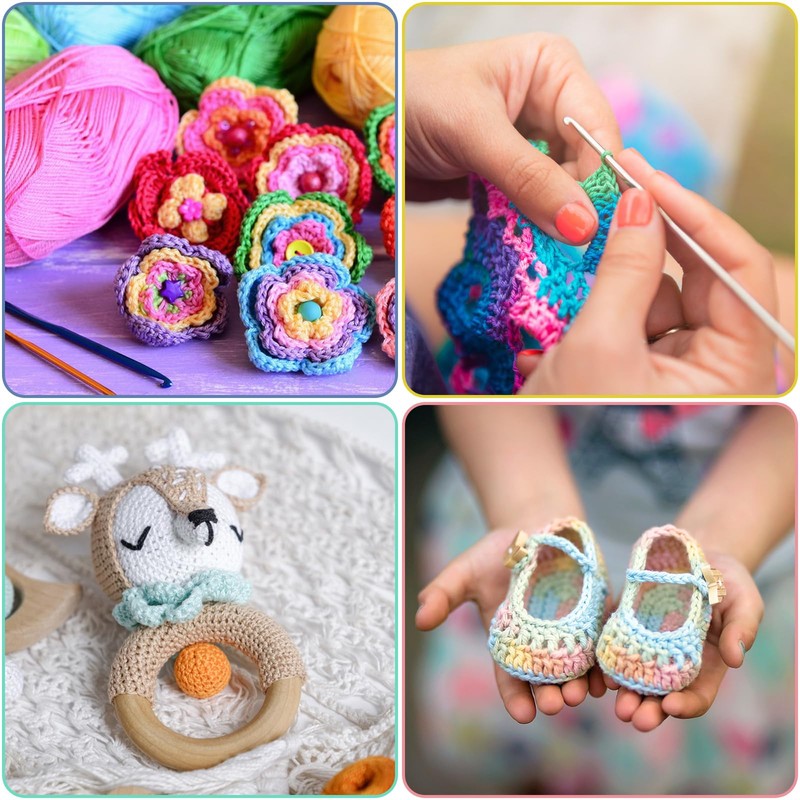 ENCHOL ENCHOL 122Pcs Beginner Crochet Kits, Crochet Sets with Yarn,