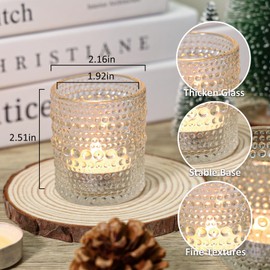 SUPMIND 24 Pcs Votive Candle Holders, Clear Glass Candle Holders Bulk for Table Centerpiece, Tea Lights Candle Holders for Wedding Shower, Party and Home Decor