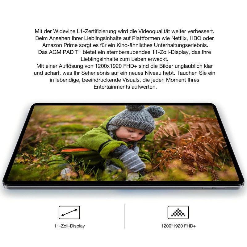 AGM PAD T1 Android 14 Tablet, 8 (4+4) GB RAM