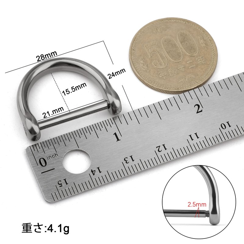 TISUR Keyring Titanium Extra Large D-Ring Key Car Motorcycle Keychain