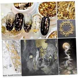 WOONEKY 48pcs Nail Art Foil Strips DIY Manicure Kit Rhinestones Art Stickers for Nail Decorations