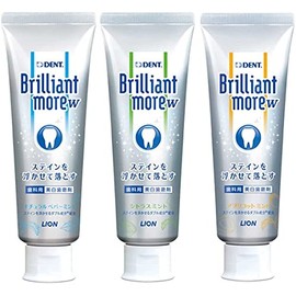 Lion Dental Material Whitening Brilliant More Double Natural Peppermint, Apricot Mint, Citrus Mint, 3.2 oz (90 g), 1 Each, Brilliant More W Dental Exclusive Whitening