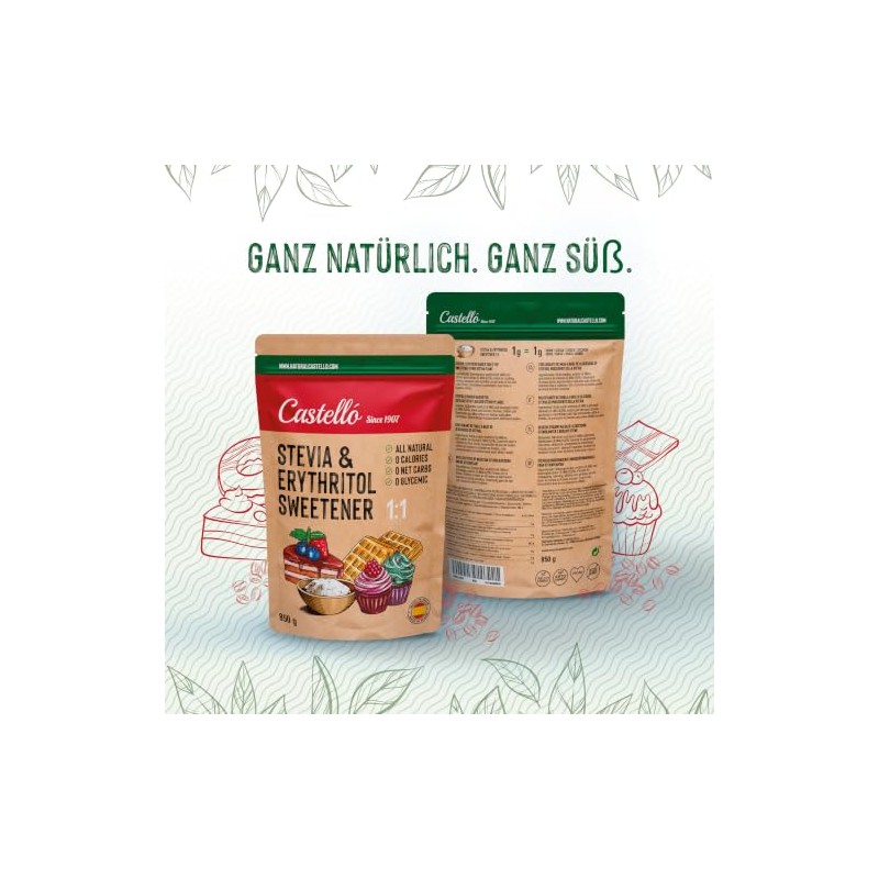 Castello Stevia & Erythritol Mix 850g - Sugar Substitute 1:1