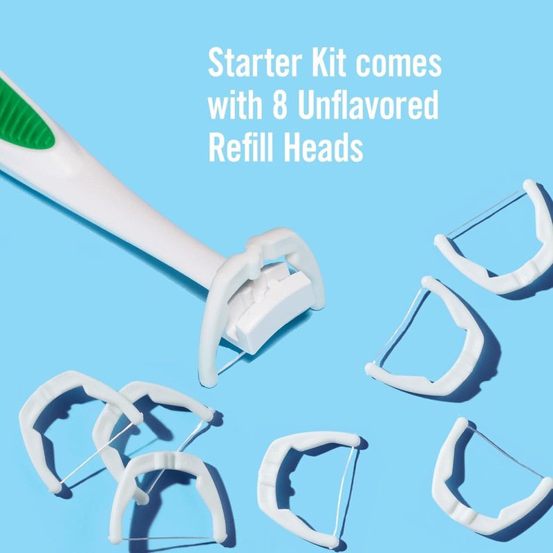 REACH Ultraclean Access Flosser + 8 Refill Dental Flosser Heads,
