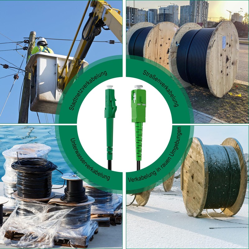 8ternityFiber OS2 Armoured Fibre Optic Cable LC/APC to SC/APC 5M/16FT,