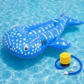 Float, Blue Whale, Children's Inflatable Surf Float, Water Play Toy, Pool Float, PVC Material, High Buoyancy, Safe Dual Handles, Speckled Whale Design, For Riding, Water Leisure, Beach, Beach, Beach