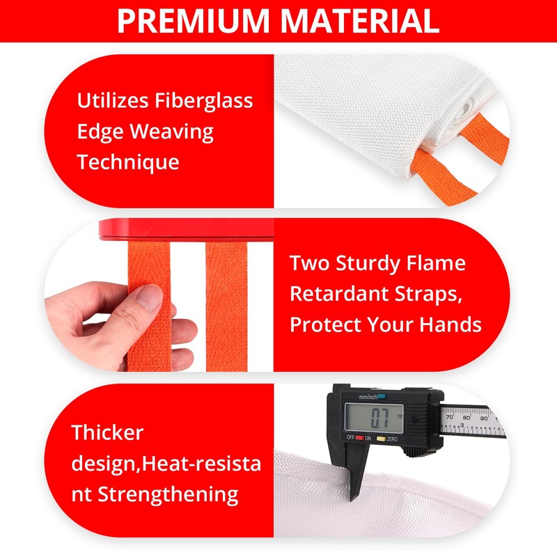 SecuCaptain Emergency Fire Blanket for Home - 2 Pack 60"x60"