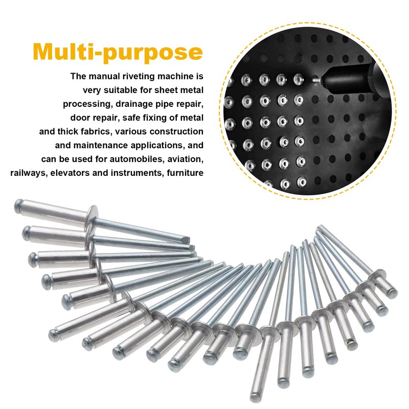 Knpwer Pack of 445 Aluminium Blind Rivets, 6 Sizes Pop