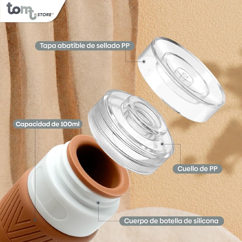Kit de Viaje Envases Silicona INCLUYE 2 Protectores Para Cepillos