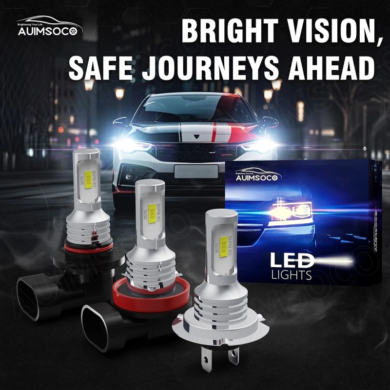 AUIMSOCO 9006 9005 LED Headlights Bulbs High Low Beam Cool