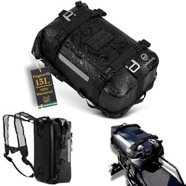 Odinsberg Ragnarök 15L Waterproof Rear Bag Motorcycle Tail Bag Small Saddle Bag Motorcycle Sissy Bar Bag Motorcycle Bag Side Bag Luggage Bags Ragnarök 15L Luggage Roll