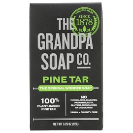 Grandpas The Soap Co. Pine Tar Bar Soap, Plant Based, Parabens Free, 3.25 Ounces (Pack Of 5)
