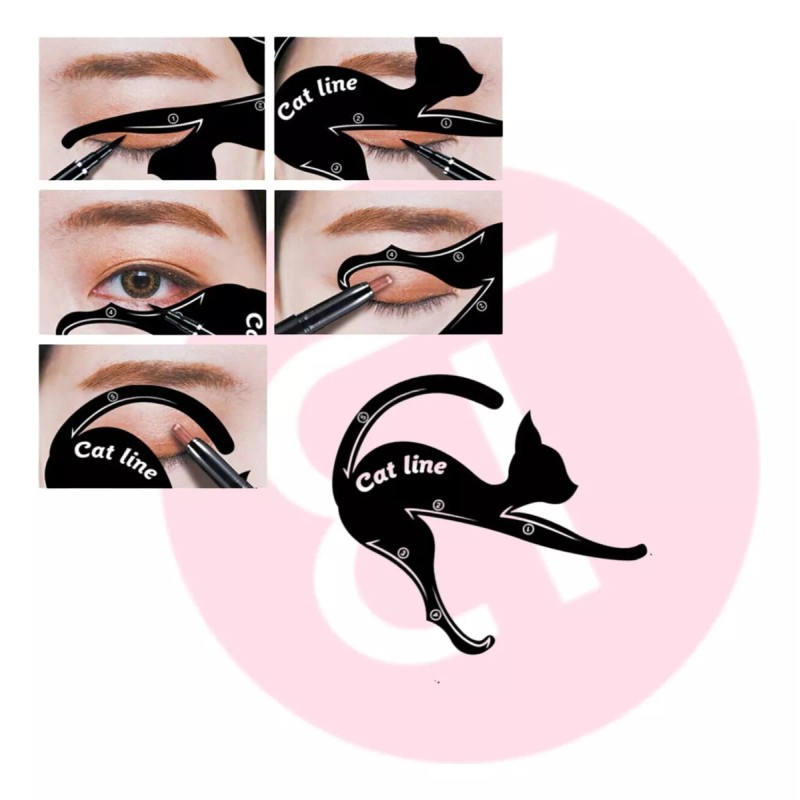 Bisutex Delineador Ojos Plantilla De Gato Para Delinear Ojos Color