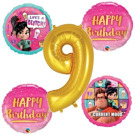 Happy 9th Birthday Vanellope Wreck it Ralph Party Bouquet of Balloons