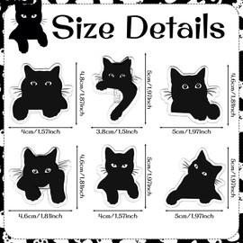 Acellegic 12 Pack Cat-shaped Magnetic Bag Clips Black Cat Potato Chip Bag Clips for Food or for Use on The Fridge, Kitchen Organization and Home Use