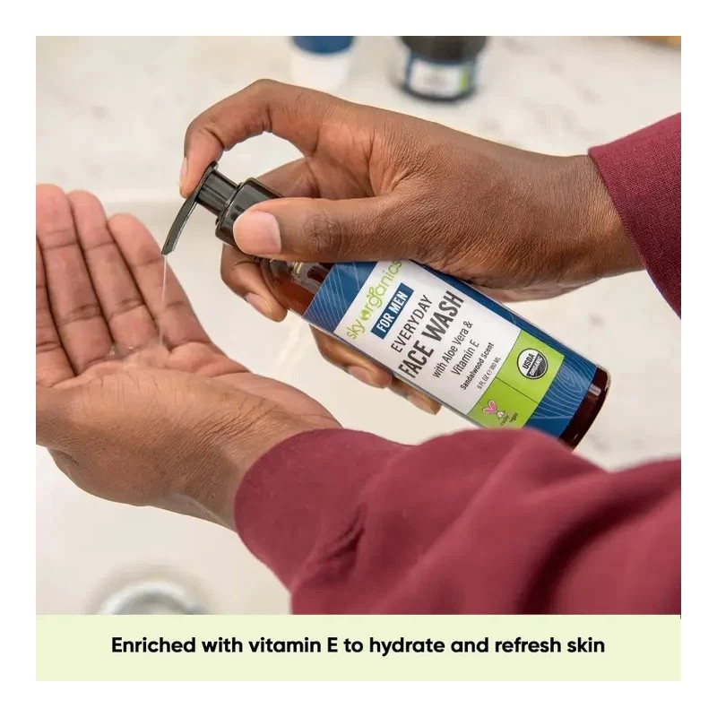 Sky Organics For Men Everyday Face Wash - 6 Oz.