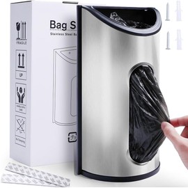 Organizador de Bolsas de Plastico, Dispensador de Bolsas de Plástico de Acero Inoxidable, Organizador de Bolsas de Plástico para Cocina, Kit Dispensad