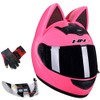 Cat Ear Motorcycle Helmet,Men and Women Cool Cute Cat Full