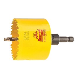 Starrett Bi-Metal Deep Cut Hole Saw with Arbor and Abrasion Resistant HSS Teeth - Ideal for Cutting Metal, Steel, and Wood - 2-3/4" Diameter, 2" Depth - ADCH0234