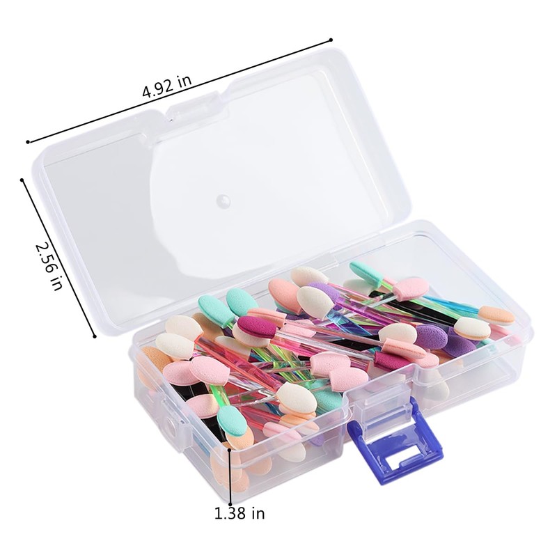 Fcozpjk 50PCS Chrome Nail Powder Applicator Brushes With Storage Box