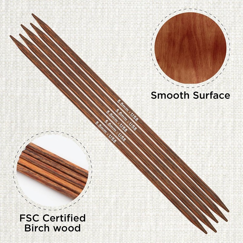 KnitPro Ginger Double Pointed Needles – 12.5cm x 5mm Double