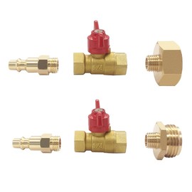 BesNPT RV Winterize Blowout Ball Valve Adapter with 1/4" Quick Connect Plug and 3/4" GHT Threading for Garden Water Hose Boat Camper Trailer Sprinkler Systems Irrigation