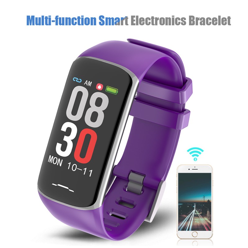 Smart Electronic Bracelet Heart Rate/Blood Pressure Detection Sport Wristband (Purple)