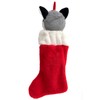 HollyHOME Christmas Stockings Animated Husky Puppy Plush Head Stockings with