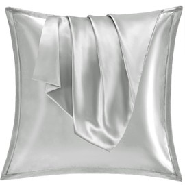 Vielit Set of 2 Satin Pillowcases, 80 x 80 cm, Light Grey, Soft as Silk Pillowcases, Better Care Than Silk Pillowcases, for Hair and Skin