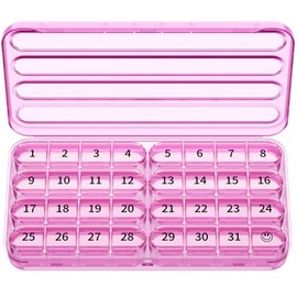 Zoksi Monthly Pill Organizer 1 Times a Day, 30 Day Pill Box Organizer,One Month Pill Case for Travel, 31 Day Daily Medcine Container for Vitamins, Supplement & Medication(Purple)