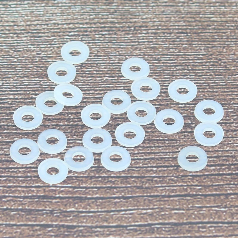 HELIFOUNER 500 Pieces M2 White Nylon Flat Washers, Plastic Washers,